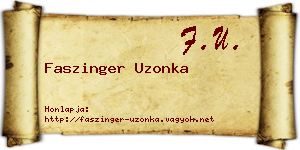 Faszinger Uzonka névjegykártya